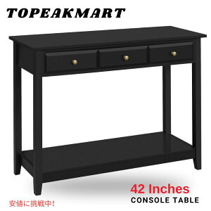 R\[e[u [I o3tt 2i\t@e[u Console Table w/Storage Shelf and 3 Drawersgs[N}[g Topeakmart