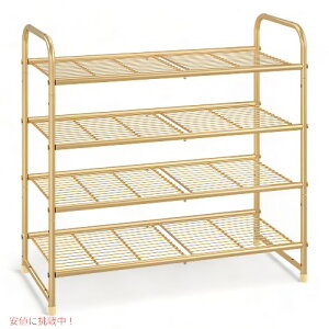 yő1,000~N[|111109:59܂ŁzVvgh 4i V[YbNg\ S[fCG[ Simple Trending 4-Tier Stackable Shoe Rack Expandable Golden Yellow