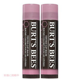 【最大2,000円クーポン4月27日9:59まで】【2本セット】Burt's Bees 100% Natural Tinted Lip Balm, Pink Blossom 2 Tubes バーツビーズ ティンテッドリップバーム [ピンクブロッサム] 2本 色付きリップ