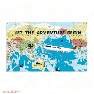 Adventure Awaits Backdrop Large Travel A[XfCɃsb^ȒnObY gx^I `n߂悤