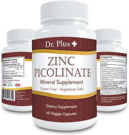 ピコリン酸亜鉛 50mg 60カプセル / Zinc Picolinate 60 Capsules Dr.Plus + ドクタープラス サプリメント Made in USA Dr Plus サプリ