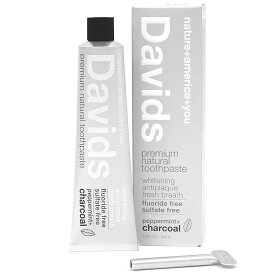 Davids Premium Natural Toothpaste PEPPERMINT+CHARCOAL 5.25oz / プレミアム ナチュラル 歯磨き粉 ペパーミント＋チャコール 149g