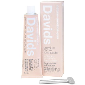 【最大2,000円クーポン6月11日1:59まで】Davids Premium Natural Toothpaste HERBAL CITRUS PEPPERMINT 5.25oz / プレミアム ナチュラル 歯磨き粉 フッ素＆SLSフリー ハーバルシトラスペパーミント 149g