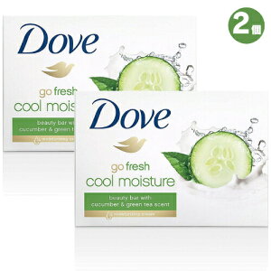 【最大1,000円クーポン10月27日09:59まで】Dove ダヴ 顔・身体用 石鹸 106g 2個 キュウリ&緑茶の香り 固形石鹸 ボディソープ 洗顔 Go Fresh Soap Bar