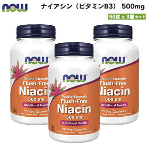 �y�X�[�p�[SALE �ő�2000�~OFF�N�[�|�� 6/11 1:59�܂Łz�y3�Z�b�g�zNOW Foods Niacin (Vitamin B-3) 500mg / �i�E�t�[�Y �i�C�A�V���i�r�^�~��B3�j 500mg 90�� �t���b�V���t���[ #0498