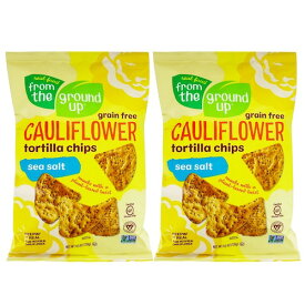 [2袋セット] From the Ground Up Cauliflower Tortilla Chips Sea Salt - 4.5oz/ カリフラワー トルティーヤチップス [シーソルト] 128g