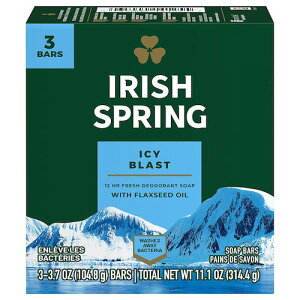 Irish Spring Bar Soap for Men, Icy Blast Deodorant Bar Soap, 3.7 Oz, 3 Pack / ACbVXvO fIhg\[v jp [ACV[uXg] 104.8g x 3