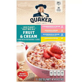 Quaker クエーカー インスタント オートミール フルーツ＆クリーム 8袋入り バラエティパック Fruit & Cream Instant Oatmeal Variety