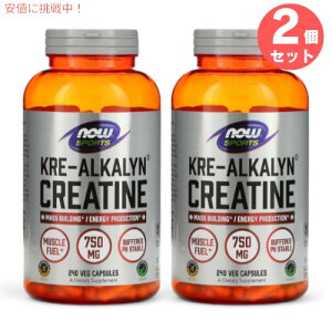 yő2,000~N[|112701:59܂Łz2Zbg NOW Foods iEt[Y X|[c NAJ NA` 750mg xWJvZ 240 #2053 Sports Kre-Alkalyn Creatine Veg Capsules 240 Capsules