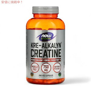 NOW Foods iEt[Y X|[c NAJ NA` 750mg xWJvZ 240 #2053 Sports Kre-Alkalyn Creatine Veg Capsules 240 Veg Capsules