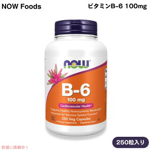 yő1,000~N[|111109:59܂ŁzNOW Foods iEt[Y r^~B-6 100mg 250 xWJvZ #0458 Vitamin B-6 100mg 250 Veg Capsules