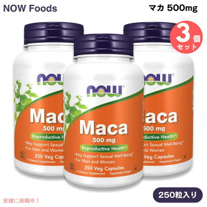 [3��] NOW Foods �i�E�t�[�Y �}�J 500mg 250�� �x�W�J�v�Z�� #4762 Maca 500 mg 250 Veg Capsules