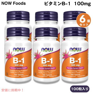 yő2,000~N[|112701:59܂Łz[6] iEt[Y NOW Foods r^~ B-1 100mg 100 ^ubg `A~ #0446 Vitamin B-1 100 mg 100 Tablets