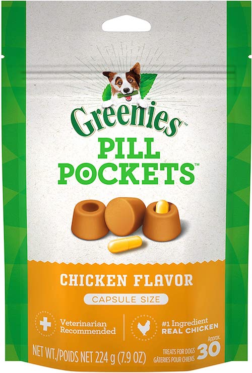 Greenies Pill Pockets for Dogs Chicken Capsule Size 7.9oz / グリニーズ ピルポケット 犬用  投薬補助のオヤツ [カプセルサイズ（ラージ）・チキン味] 224g（約30個入り） 薬が苦手なワンちゃんに | アメリカーナ　Americana