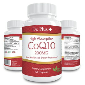 高吸収コエンザイムCoQ10 - Coenzyme Q10　120カプセル　お得な4ヶ月分　High Absorption COQ10 Dr.Plus + ドクター プラス サプリメント Made in USA Dr Plus サプリ