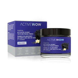 【最大2,000円クーポン6月11日1:59まで】Active Wow Activated Charcoal Teeth Whitening Powder, Vanilla / アクティブワオ 活性炭 歯磨き粉 ホワイトニング チャコールパウダー [バニラ] 20g