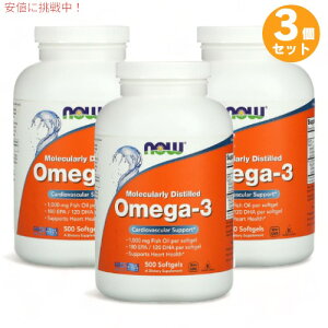 yő2,000~N[|112701:59܂Łz3Zbg NOW Foods iEt[Y IK3 tBbVIC 1000mg 500 \tgWF EPA 180mg DHA 120mg #1653 Molecularly Distilled Omega-3