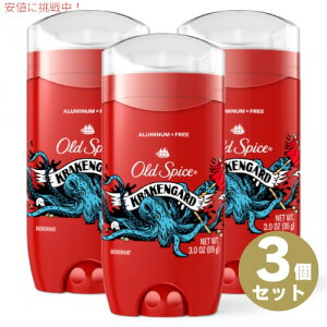 �y�ő�1,000�~�N�[�|��12��26��01:59�܂Łz3�{�Z�b�g Old Spice �I�[���h�X�p�C�X �f�I�h�����g Deodorant �N���[�P���K�[�h Krakengard �j���p �A���~�j�E���t���[ 85g / 3oz