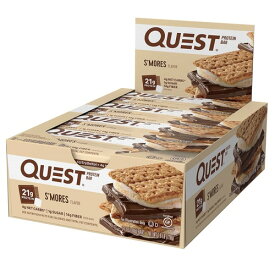 【最大2,000円クーポン6月11日1:59まで】クエストバー プロテインバー スモア 12本入り/ Quest Bar Protein Bar S'mores Flavor 12ct