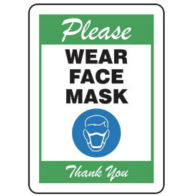 アキュフォーム マスク着用お願いサインプレート Accuform 25.4x17.7センチ アメリカーナがお届け!