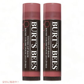 【最大2,000円クーポン4月27日9:59まで】【2本セット】Burt's Bees 100% Natural Tinted Lip Balm, Rose 2 Tubes バーツビーズ ティンテッドリップバーム [ローズ] 2本 色付きリップ