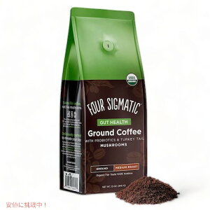 Four Sigmatic Ground Mushroom Coffee with Probiotics & Turkey Tail 12oz / voCIeBNX܂ޗL@R[q[ C.J^PGLXܗL 340g