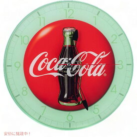 Mark Feldstein & Associates マークフェルドステイン＆アソシエイト コカ・コーラ ボトル ラウンド レッド ボタン ロゴ 12 x 12 ガラス ウォール クロック