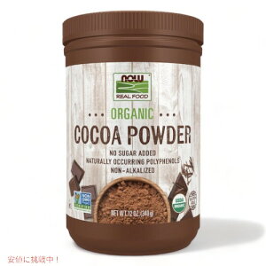 yő1,000~N[|102709:59܂ŁziEt[Y I[KjbN RRApE_[ 340g |tFm[ v` S H @ Unsweetened Cacao Powder Organic No Sugar Added Now foods