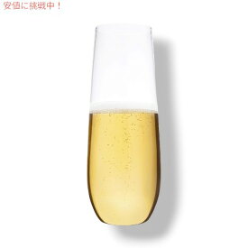 【最大2,000円クーポン6月11日1:59まで】Bravario ステムレス プラスチック シャンパン フルート Unbreakable Stemless Plastic Champagne Flutes 8.5 オンス、4 個セット