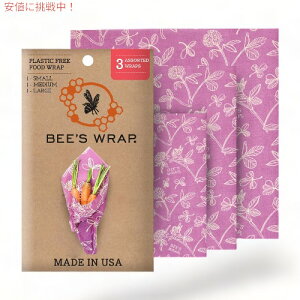 �y�X�[�p�[SALE �ő�2000�~OFF�N�[�|�� 6/11 1:59�܂ŁzBees Wrap �r�[�Y���b�v �ė��p�\�ȃ~�c���E�t�[�h���b�v Reusable Beeswax Food Wraps �č��� - �l�ߍ��� (S,M,L)3pack - Clover Pattern