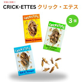 【最大2,000円クーポン7月26日01:59まで】コオロギ サンプラー ギフトパック [サワークリームとオニオン、ベーコンとチーズ、塩と酢] 1.4g (3 個パック)