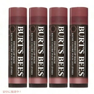 �y�ő�2000�~OFF 4/10��1:59�܂Łz�y4�{�Z�b�g�zBurt's Bees 100% Natural Tinted Lip Balm, Red Dahlia �o�[�c�r�[�Y �e�B���e�b�h���b�v�o�[�� [���b�h�_���A] �F�t�����b�v