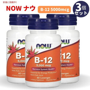 �y3�Z�b�g�zNOW B-12 5000mcg with Folic Acid 60 Lozenges #0462 / �i�E �r�^�~��B-12 5000mcg 60�� �t�_�{�r�^�~��B12