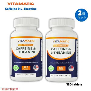 �y2�Z�b�g�z Vitamatic ���B�^�}�e�B�b�N L-�e�A�j�� 200mg �J�t�F�C�� 100mg�z�� 120�� L-Theanine 200mg with Caffeine 100mg