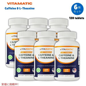 �y6�Z�b�g�z Vitamatic ���B�^�}�e�B�b�N L-�e�A�j�� 200mg �J�t�F�C�� 100mg�z�� 120�� L-Theanine 200mg with Caffeine 100mg