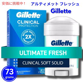 【最大2,000円クーポン5月27日1:59まで】Gillette Clinical Soft Solid Ultimate Fresh Deodorant 2.6oz ジレット クリニカル ソフト ソリッド アルティメット フレッシュ デオドラント 73g