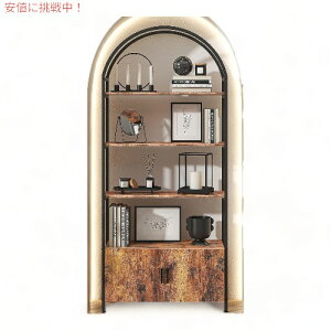 yő2,000~N[|112701:59܂ŁzWFqAebN A[`^{I  [t XeBbNuE Jehiatek Arched Bookshelf Bookcase with Doors Storage Rustic Brown