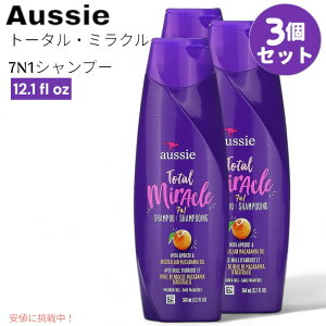 yő2,000~N[|112701:59܂Łzy3ZbgzI[W[ Aussie g[^ ~N 7N1 Vv[ AvRbgI[XgA}J_~A 360ml Total Miracle 7N1 Shampoo 12.1 fl oz