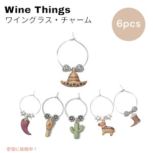 �y�ő�2000�~OFF 4/10��1:59�܂Łz���C���O���X�`���[�� that Wine is Mine! �r�o ���L�V�R 6�_�Z�b�g 6Piece Wine Glass Markers Viva Mexico!