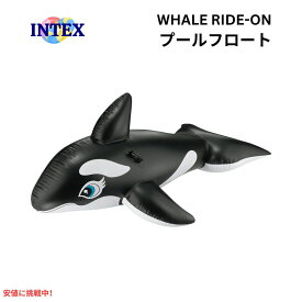 INTEX ライドオン インフレータブル プールフロート ブラック Killerwhale INTEX Ride-On Inflatable Pool Float Black