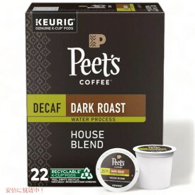 キューリグ Kカップ ピーツコーヒー デカフェ ハウスブレンド 22個 / Keurig K-Cup Pods Peet's Decaf House Dark Roast Coffee 22ct
