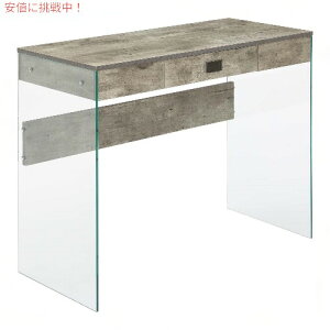 yő1,000~N[|111109:59܂ŁzConvenience Concepts \[z[ ot KX 36C` fXN [lHo[`/KX] SoHo 1 Drawer Glass 36 inch Desk Faux Birch/Glass