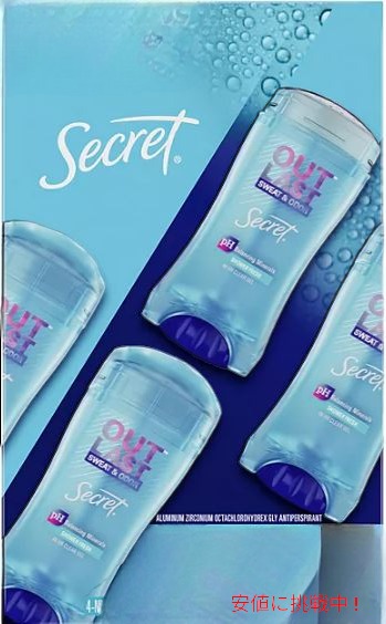 4個セット！シークレット アウトラスト クリアジェル シャワーフレッシュの香り 67g   Secret Outlast Clear Gel Deodorant [Shower Fresh] 2.37oz