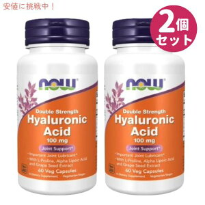 yő1,000~N[|10901:59܂Łzy2ZbgzNow Foods Double Strength Hyaluronic Acid 100mg 60cap #3155 iEt[Y qA_ _uXgOX 100mg 60JvZ