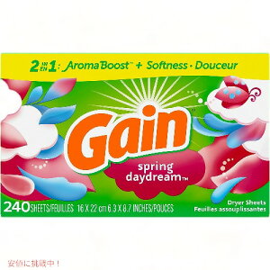 QC hC[V[g @ XvO fCh[̍ 240 Gain Dryer Sheets Aromaboost Plus Softness Spring Daydream 240ct