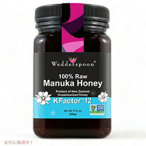 Wedderspoon Organic, Inc., 100% Raw Manuka Honey, KFactor 12, 17.6 oz (500 g)/ EF_[Xv[EI[KjbN, 100%}kJI@Kt@N^[12