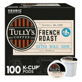 【最大2,000円クーポン6月11日1:59まで】Tully's French Roast K-Cup Pods (0.4 oz. ea, 100 ct.) タリーズ フレンチロースト K cup コーヒー 100個入り Keurig