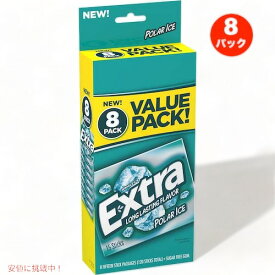 Extra, Polar Ice Sugarfree Gum, 8pack, 120 ct / エクストラ シュガーフリー ガム [ポーラーアイス] 8パック（合計120枚）