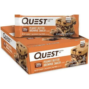 �N�G�X�g�o�[ Quest Nutrition(�N�G�X�g�j���[�g���V����) �v���e�C���o�[ �s�[�i�c�o�^�[�u���E�j�[�X�}�b�V�� 12�{���� Peanut Butter Brownie Smash 12 Bars