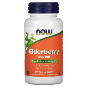 yő1,000~N[|111109:59܂ŁzNOW Foods Elderberry 500 mg 60 Veg Capsules / iEt[Y G_[x[ 500mg 60 xWJvZ Tvg #4667